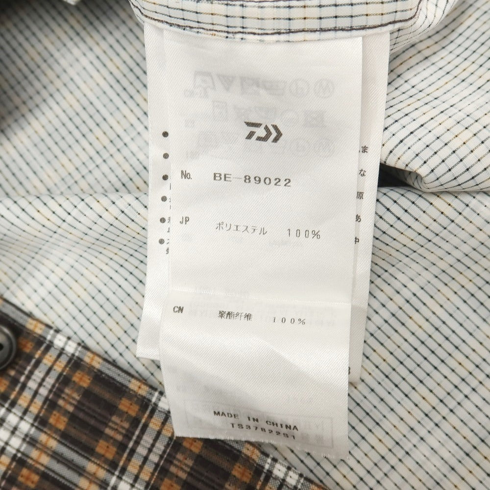 【中古】ダイワ ピアサーティナイン DAIWA PIER39 ポリエステル メッシュ チェック プリント 半袖シャツ ベージュxブラック【サイズJP M】【 状態ランクB 】【 メンズ 】