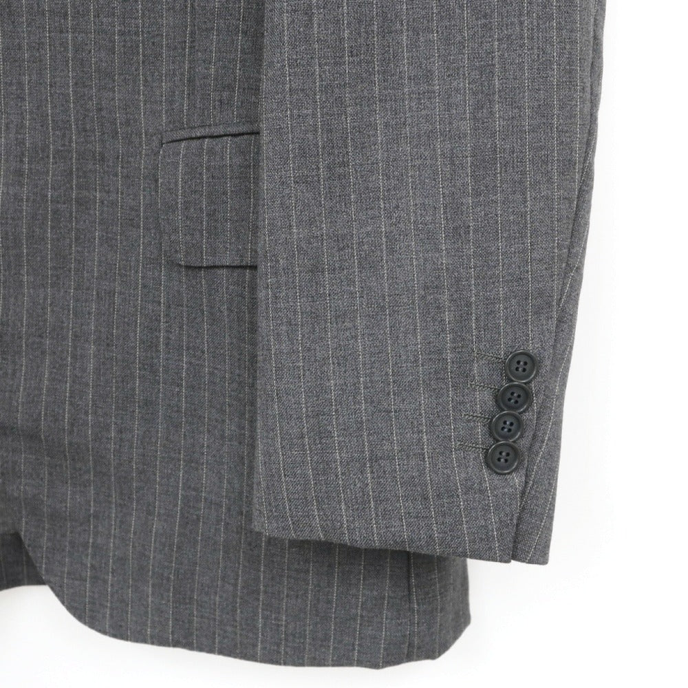 【中古】リングヂャケット RING JACKET ウールモヘヤ ピンストライプ 3つボタンスーツ グレーxホワイト【サイズ44】【 状態ランクB 】【 メンズ 】