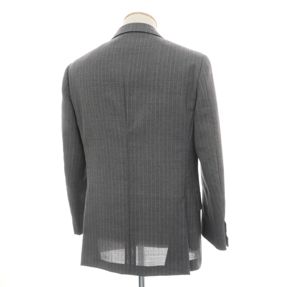 【中古】リングヂャケット RING JACKET ウールモヘヤ ピンストライプ 3つボタンスーツ グレーxホワイト【サイズ44】【 状態ランクB 】【 メンズ 】