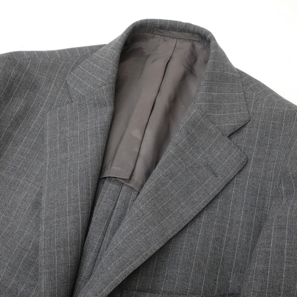 【中古】リングヂャケット RING JACKET ウールモヘヤ ピンストライプ 3つボタンスーツ グレーxホワイト【サイズ44】【 状態ランクB 】【 メンズ 】