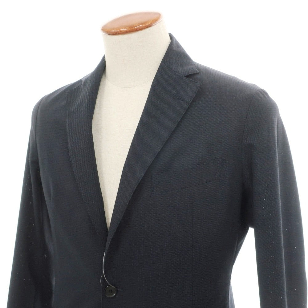 【中古】マッキントッシュ ロンドン MACKINTOSH LONDON ポリエステル メッシュ 2つボタンスーツ セットアップ パンツ2本セット ネイビー【サイズ上38/下82】【 状態ランクB 】【 メンズ 】