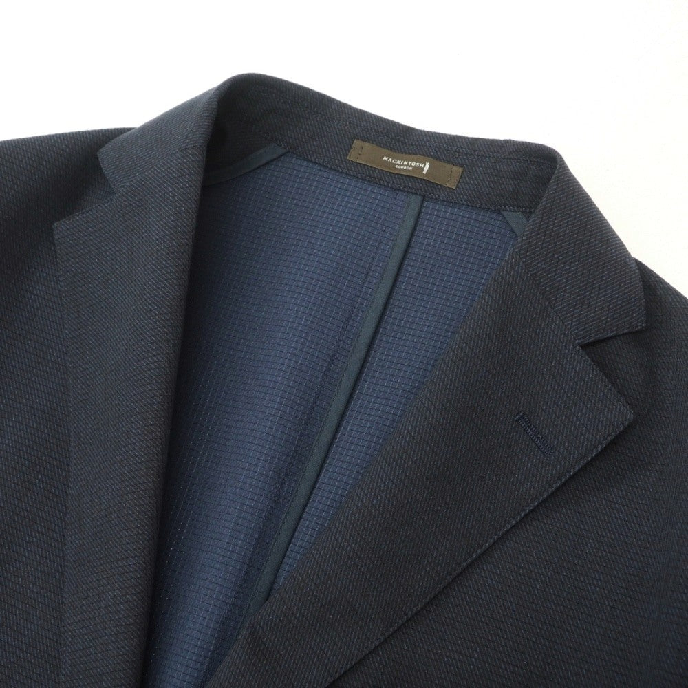【中古】マッキントッシュ ロンドン MACKINTOSH LONDON ポリエステル メッシュ 2つボタンスーツ セットアップ パンツ2本セット ネイビー【サイズ上38/下82】【 状態ランクB 】【 メンズ 】