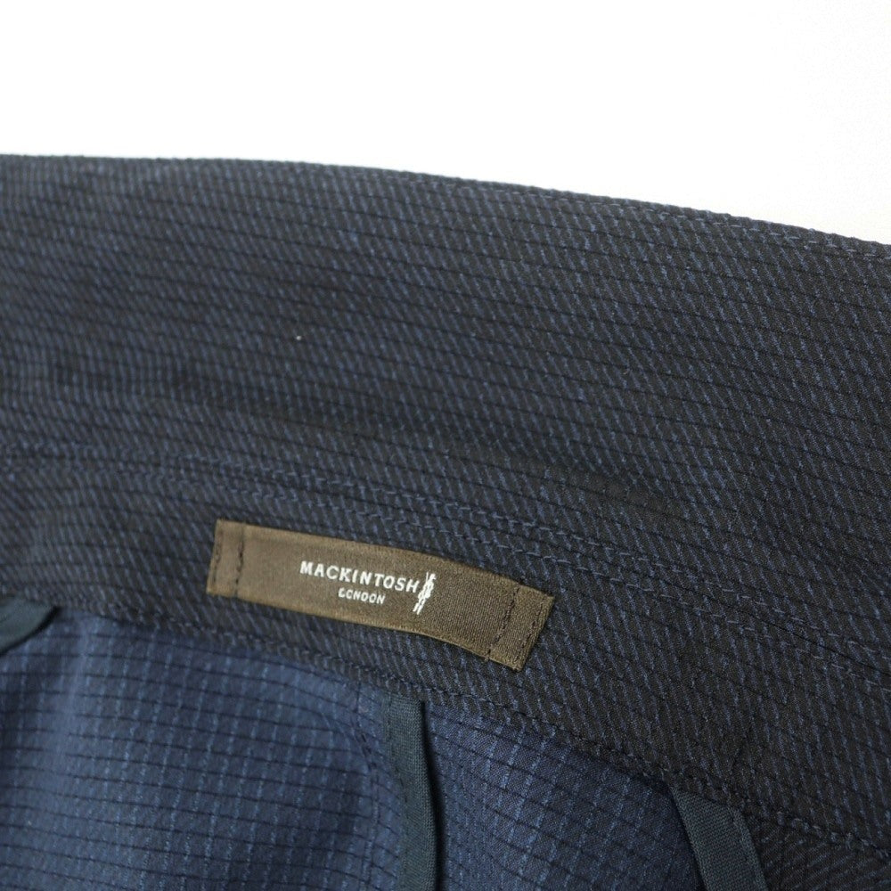 【中古】マッキントッシュ ロンドン MACKINTOSH LONDON ポリエステル メッシュ 2つボタンスーツ セットアップ パンツ2本セット ネイビー【サイズ上38/下82】【 状態ランクB 】【 メンズ 】
