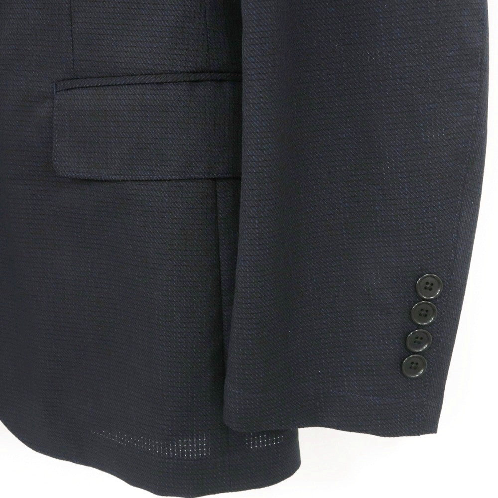 【中古】マッキントッシュ ロンドン MACKINTOSH LONDON ポリエステル メッシュ 2つボタンスーツ セットアップ パンツ2本セット ネイビー【サイズ上38/下82】【 状態ランクB 】【 メンズ 】
