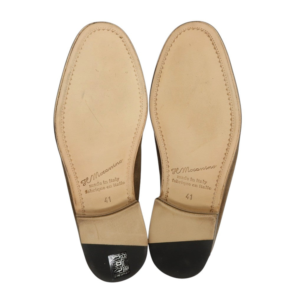 【新品アウトレット】イルモカシーノ IL MOCASSINO スエード ローファー カーキブラウン【サイズ41】【 状態ランクN- 】【 メンズ 】