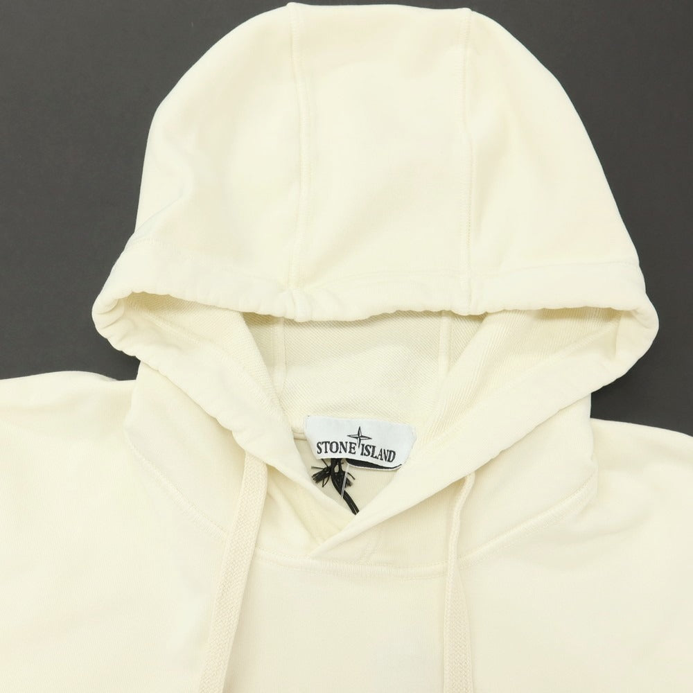 【新品】ストーンアイランド STONE ISLAND コットン スウェット プルオーバー パーカー アイボリー【サイズXL】【 状態ランクN 】【 メンズ 】