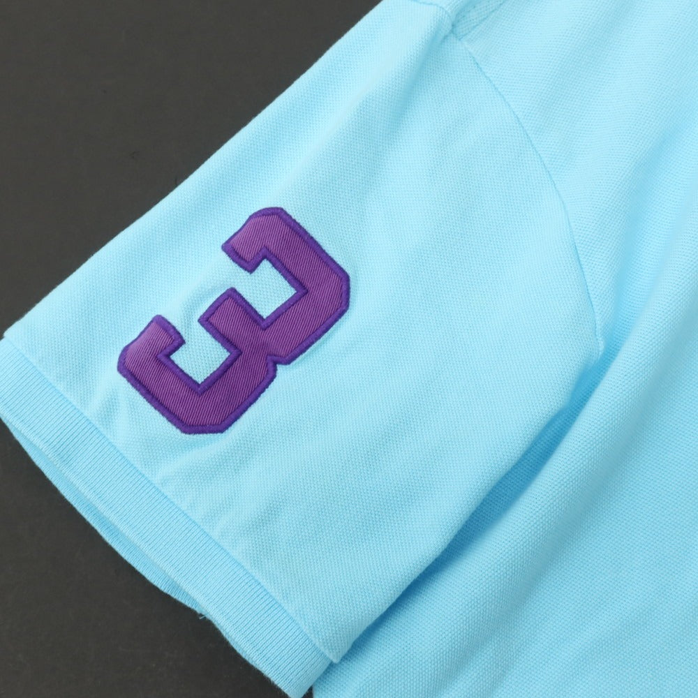 【中古】ポロ ラルフローレン Polo Ralph Lauren コットン 鹿の子 半袖ポロシャツ ライトブルー【サイズXL】【 状態ランクC 】【 メンズ 】