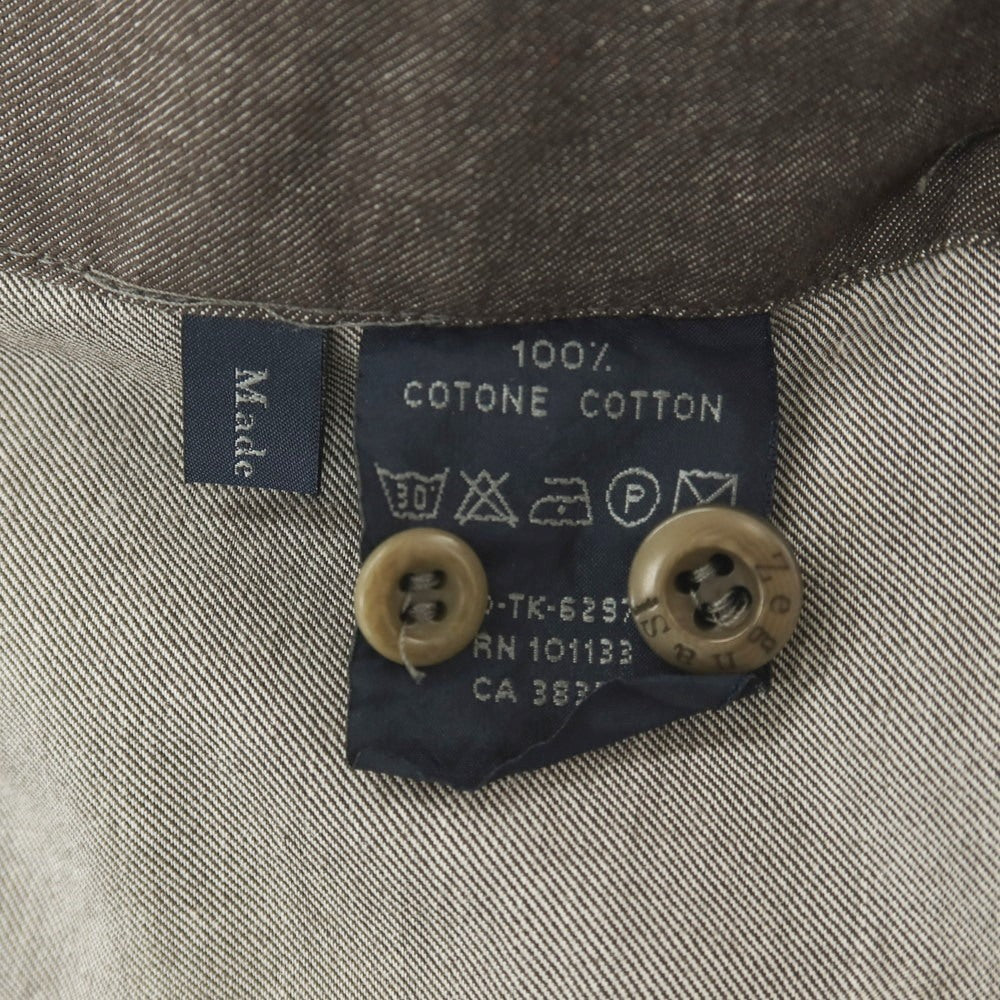 【中古】ゼニアスポーツ Zegna SPORT コットン ボタンダウン カジュアルシャツ グレーブラウン【サイズXL】【 状態ランクB 】【 メンズ 】
