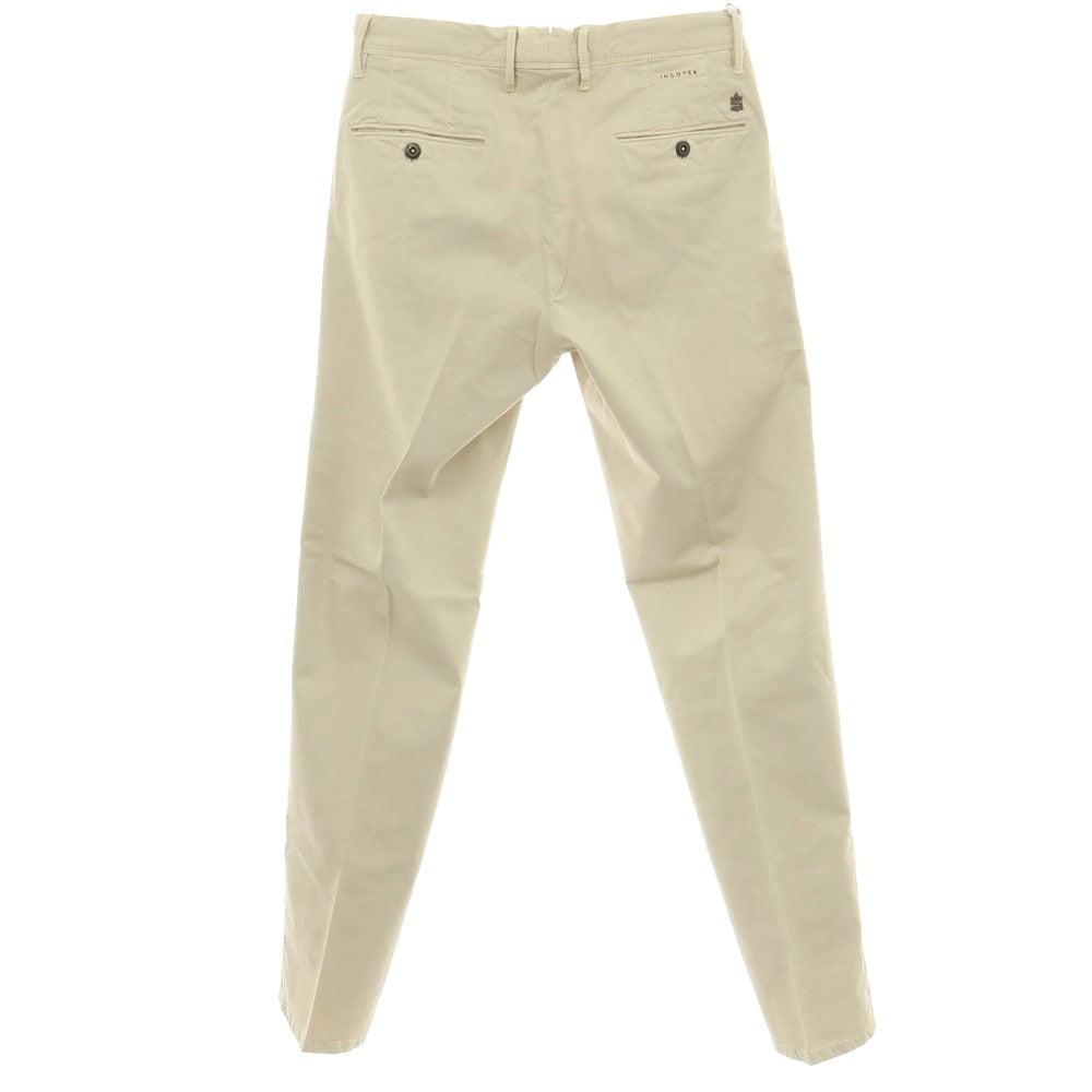 【中古】【未使用】インコテックス スラックス INCOTEX SLACKS ストレッチ ツイルコットン カジュアルスラックスパンツ ライトイエローベージュ【サイズ32】【 状態ランクS 】【 メンズ 】