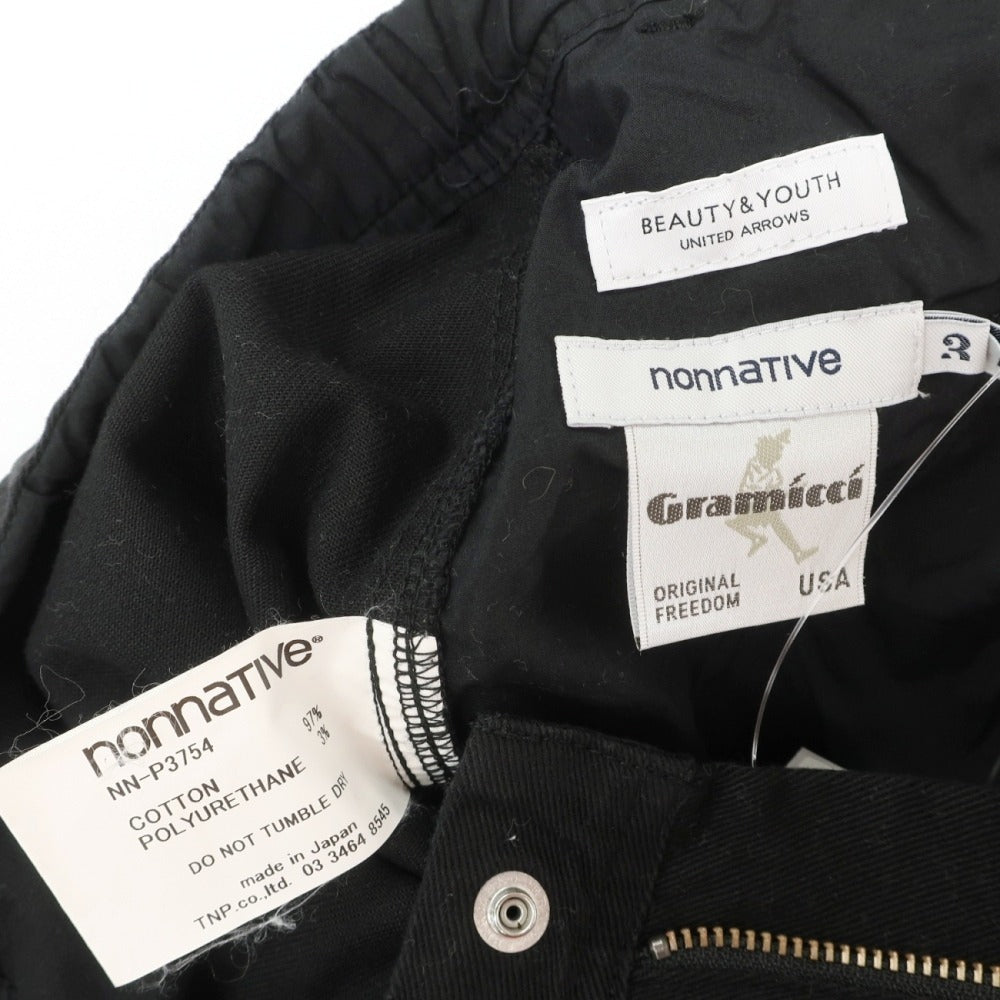 【中古】ノンネイティブ nonnative × グラミチ × BEAUTY&YOUTH UNITED ARROWS イージーパンツ ブラック【サイズ3】【 状態ランクB 】【 メンズ 】