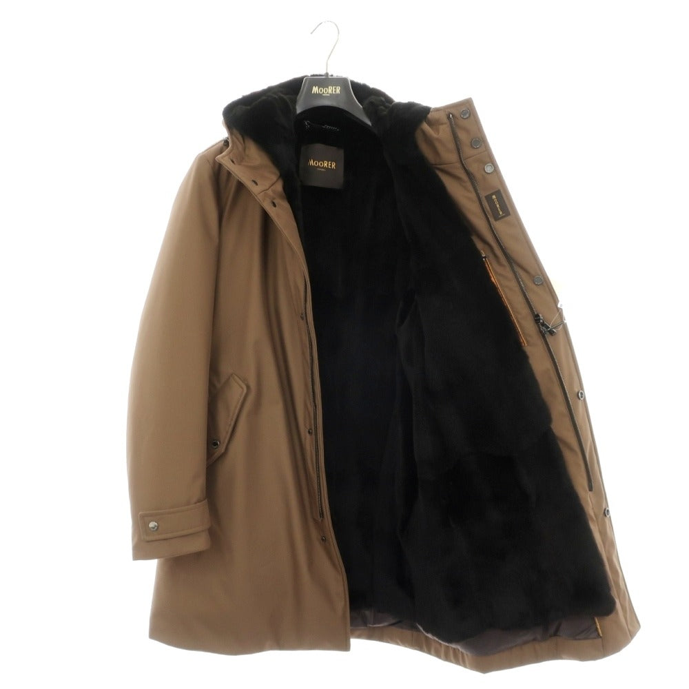 【新品】ムーレー MOORER BASSI-WI ポリエステル フーデッド ダウンコート ブラウン【サイズ48】【 状態ランクN 】【 メンズ 】
