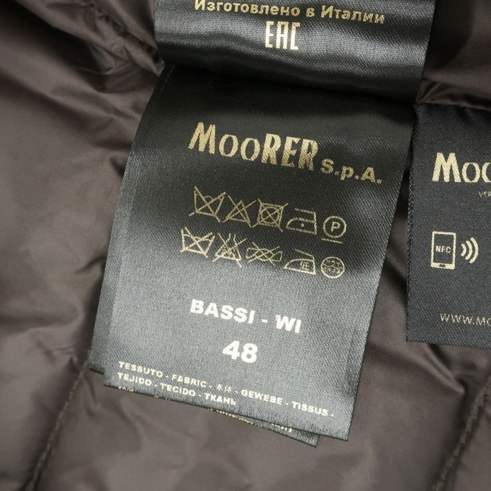 【新品】ムーレー MOORER BASSI-WI ポリエステル フーデッド ダウンコート ブラウン【サイズ48】【 状態ランクN 】【 メンズ 】