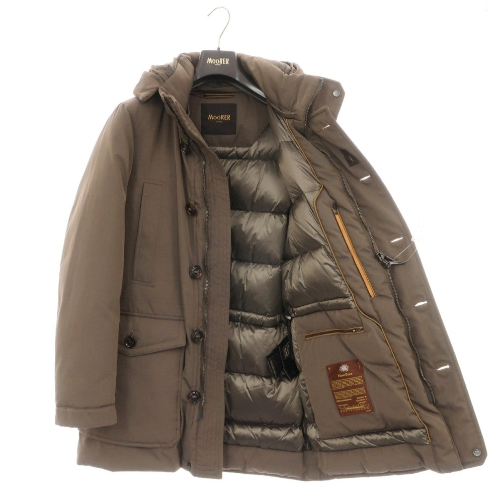 【新品】ムーレー MOORER ARISTOTELE-WCO ポリエステルコットン フーデッド ダウンコート ブラウン【サイズ46】【 状態ランクN 】【 メンズ 】