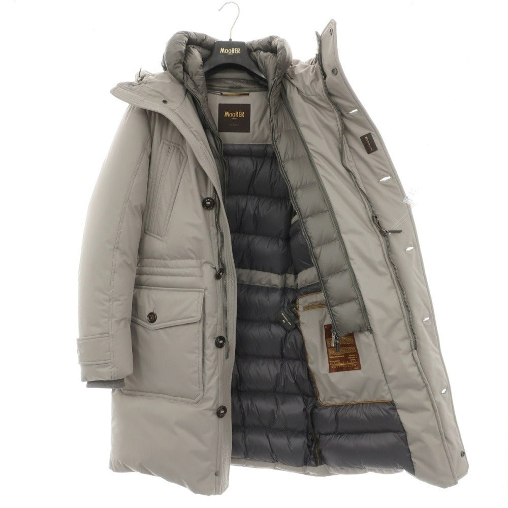 【新品】ムーレー MOORER HELSINKY-ADS ポリエステルポリウレタン フーデッド ダウンコート グレー【サイズ46】【 状態ランクN 】【 メンズ 】