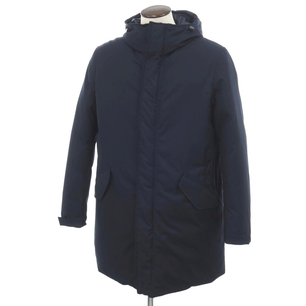 【新品】スローウェア SLOWEAR ポリエステルレーヨン フーデッド ダウンコート ネイビー【サイズ50】【 状態ランクN 】【 メンズ 】