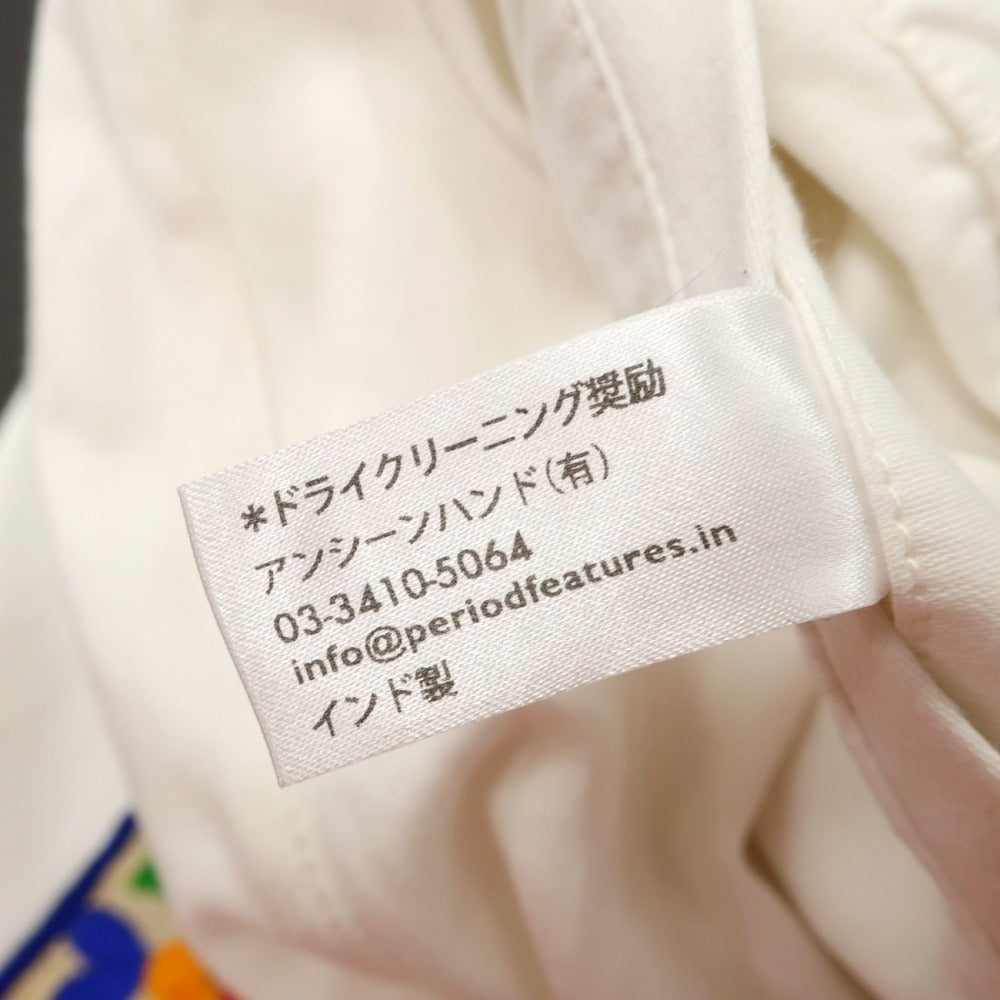 【中古】ピリオドフィーチャーズ PERIOD FEATURES コットン 刺しゅうデザイン イージー カジュアルスラックスパンツ ホワイト【サイズ2】【 状態ランクB 】【 メンズ 】