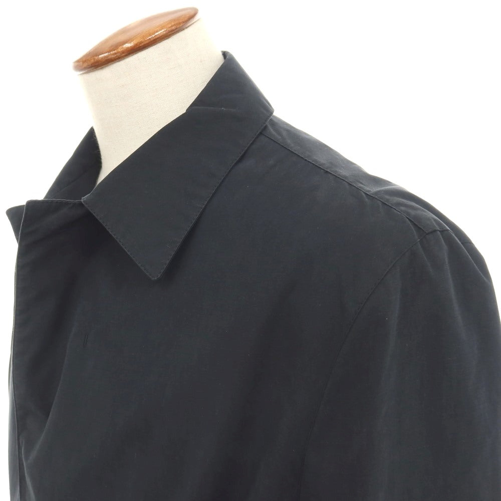 【中古】ジーゼニア Z Zegna コットンポリウレタン ベルテッド ステンカラーコート ブラックネイビー【サイズS/48】【 状態ランクC 】【 メンズ 】