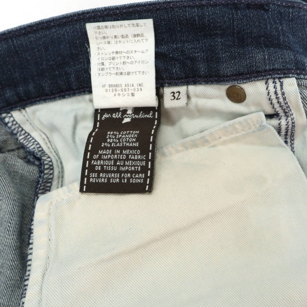 【中古】セブンフォーオール マンカインド 7 For All Mankind Standard ストレッチ コットン デニムパンツ ジーンズ ネイビー【サイズ32】【 状態ランクC 】【 メンズ 】