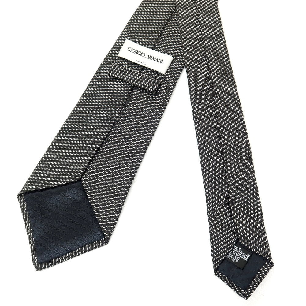 【中古】ジョルジオアルマーニ GIORGIO ARMANI シルク ネクタイ ブラックxグレー【 状態ランクB 】【 メンズ 】