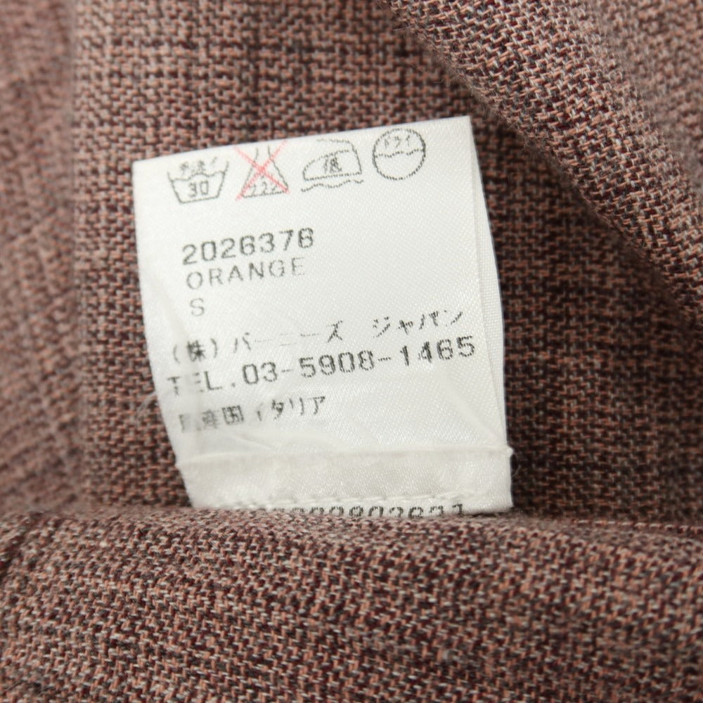 【中古】フィナモレ Finamore BARNEYS NEW YORK別注 コットン ホリゾンタルカラー カジュアルシャツ ピンクxブラック【サイズS】【 状態ランクC 】【 メンズ 】
