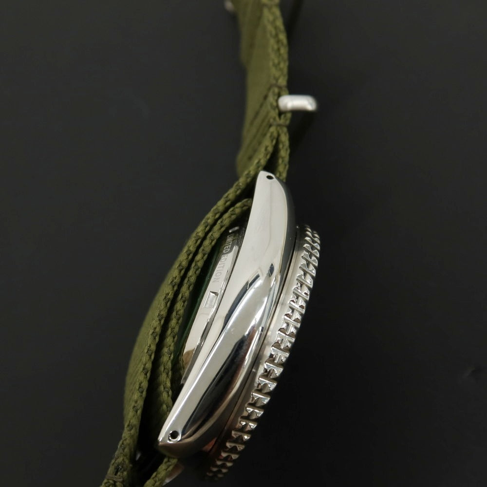 【中古】ハフ HUF × SEIKO 世界1000本限定 ステンレス×ナイロン 腕時計 オリーブグリーンxシルバー【 状態ランクA 】【 メンズ 】