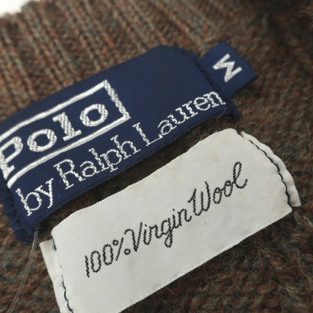 【中古】ポロ ラルフローレン Polo Ralph Lauren ヴァージンウール ケーブル編み ニットベスト ブラウン【サイズM】【 状態ランクB 】【 メンズ 】