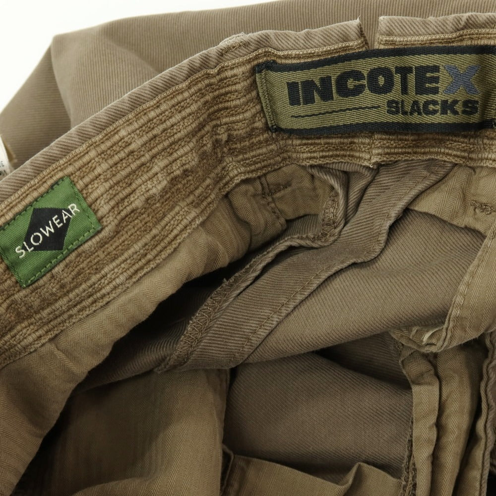 【中古】インコテックス スラックス INCOTEX SLACKS ストレッチ ツイルコットン カジュアルスラックスパンツ カーキブラウン【サイズ31】【 状態ランクC 】【 メンズ 】