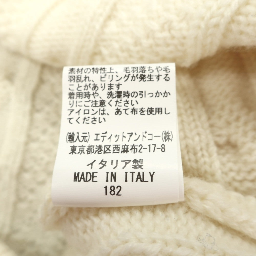 【中古】マクラーレン Mc Laren ウール ケーブル編み チルデン Vネック プルオーバーニット アイボリーxネイビー【サイズ46】【 状態ランクA 】【 メンズ 】