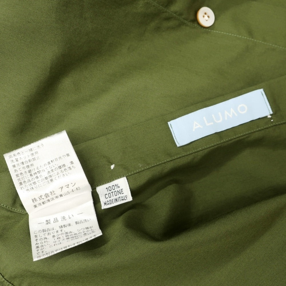 【中古】フィナモレ Finamore コットン セミワイドカラー カジュアルシャツ グリーン【サイズ37】【 状態ランクB 】【 メンズ 】