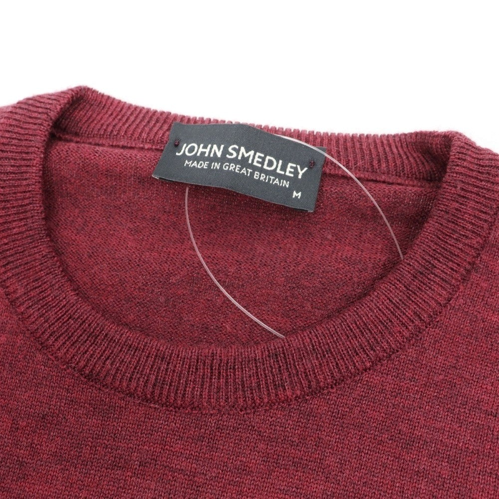 【中古】ジョンスメドレー JOHN SMEDLEY ウール クルーネック プルオーバーニット ワインレッド【サイズM】【 状態ランクB 】【 メンズ 】