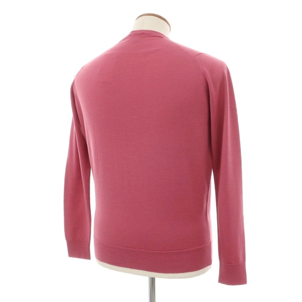 【中古】ジョンスメドレー JOHN SMEDLEY ウール クルーネック プルオーバーニット ピンク【サイズM】【 状態ランクB 】【 メンズ 】