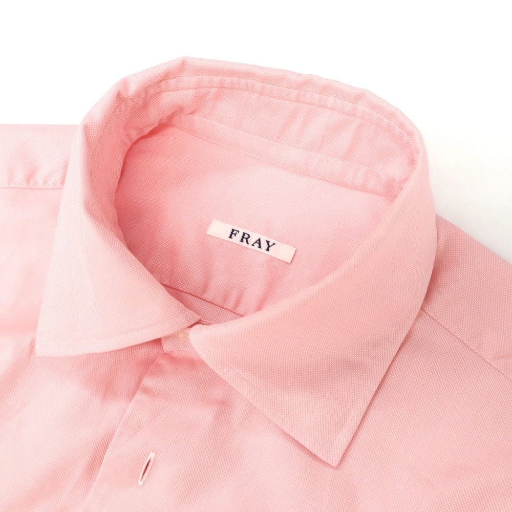 【中古】フライ FRAY オックスフォード コットン セミワイドカラー ドレスシャツ ピンクxホワイト【サイズ39】【 状態ランクB 】【 メンズ 】