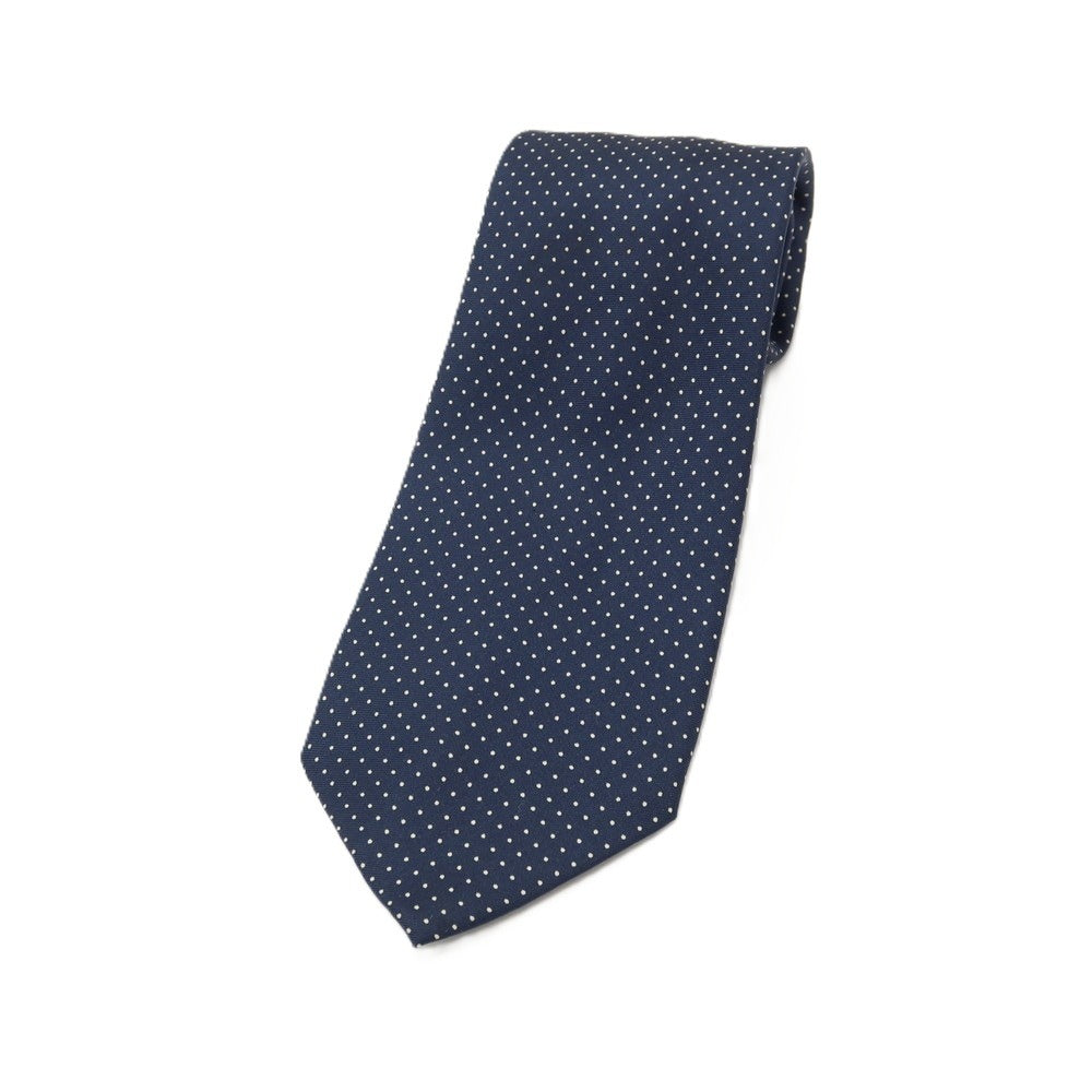 【中古】マリネッラ E.MARINELLA シルク プリント ドット柄ネクタイ ネイビーxオフホワイト【 状態ランクB 】【 メンズ 】