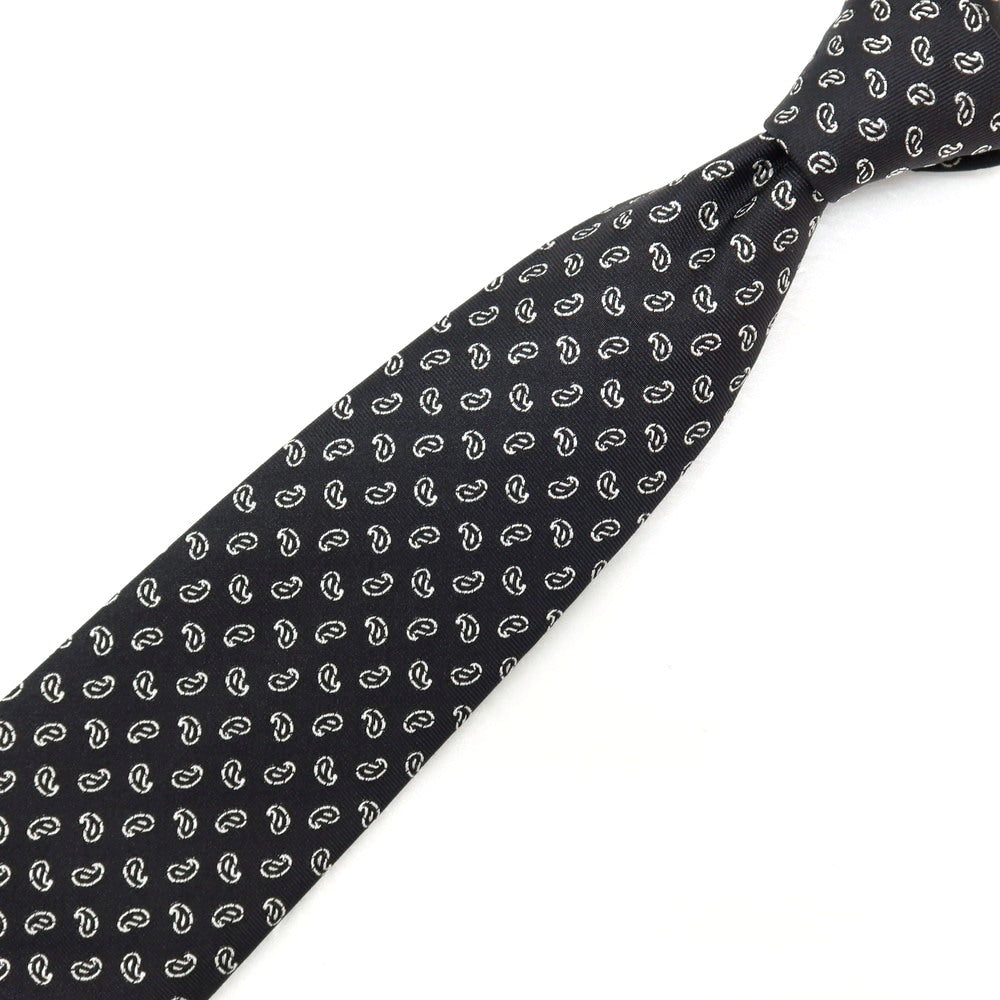 【中古】リベラーノ&リベラーノ LIVERANO&LIVERANO シルク ジャカード ペイズリー柄ネクタイ ブラックxホワイト【 状態ランクB 】【 メンズ 】
