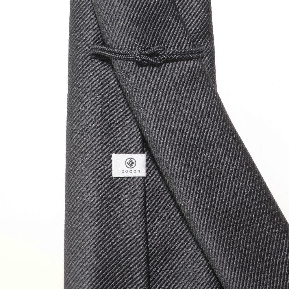 【新品】ココン COCON 刻々 - 無地|KOKKOKU SOLID 無地ネクタイ ハンドメイドセッテピエゲ 杢チャコール【 状態ランクN 】【 メンズ 】