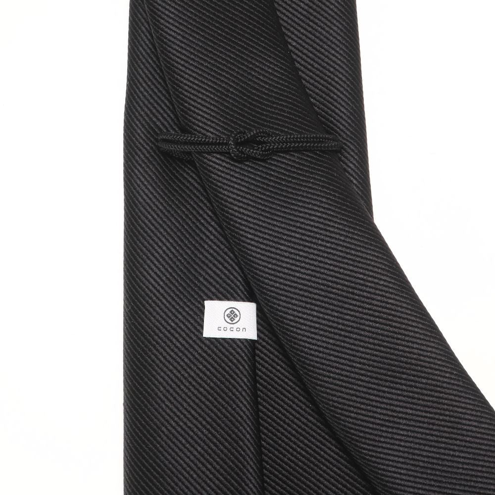 【新品】ココン COCON 刻々 - 無地|KOKKOKU SOLID 無地ネクタイ ハンドメイドトレピエゲ ブラック(レベル7)【 状態ランクN 】【 メンズ 】