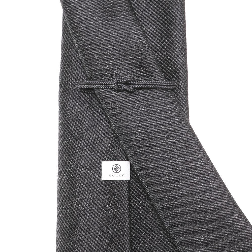 【新品】ココン COCON 刻々 - 無地|KOKKOKU SOLID 無地ネクタイ ハンドメイドトレピエゲ 杢チャコール【 状態ランクN 】【 メンズ 】