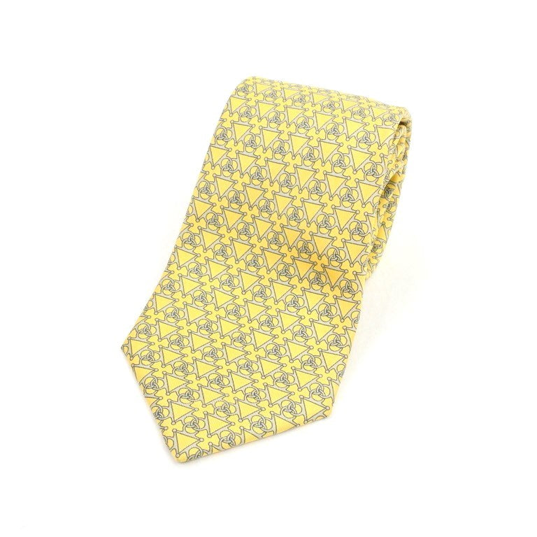 【中古】エルメス HERMES その他ネクタイ
 イエローxウォームグレー【YEL】【S/S/A/W】【状態ランクB】【メンズ】
【778879】 EPD