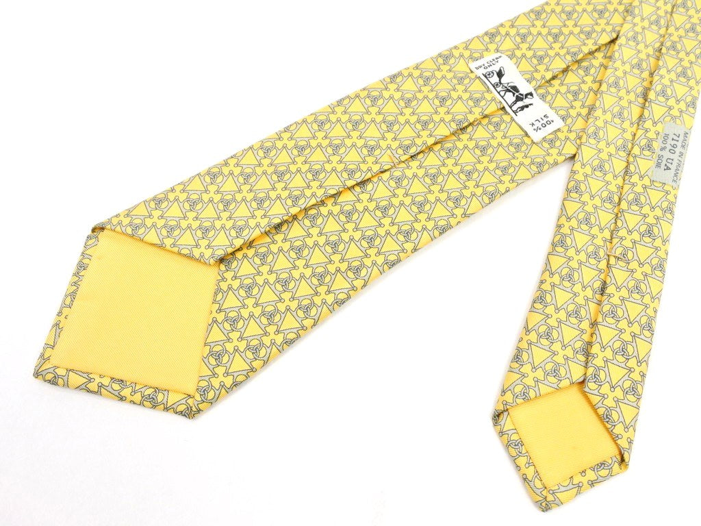 【中古】エルメス HERMES その他ネクタイ
 イエローxウォームグレー【YEL】【S/S/A/W】【状態ランクB】【メンズ】
【778879】 EPD