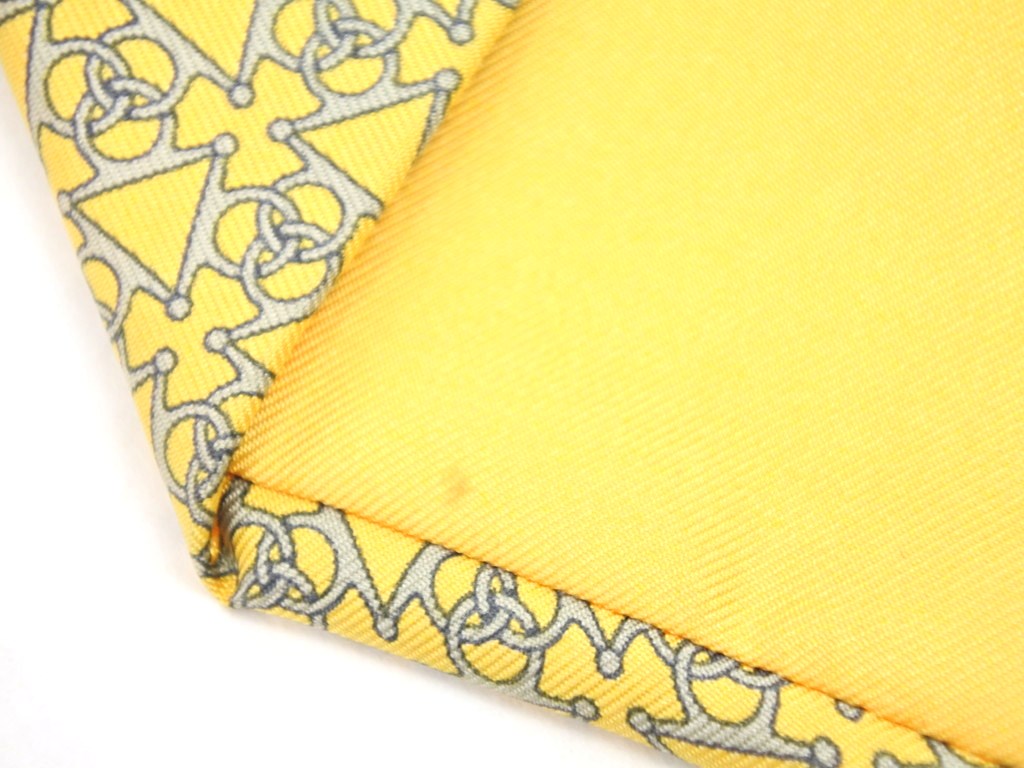 【中古】エルメス HERMES その他ネクタイ
 イエローxウォームグレー【YEL】【S/S/A/W】【状態ランクB】【メンズ】
【778879】 EPD