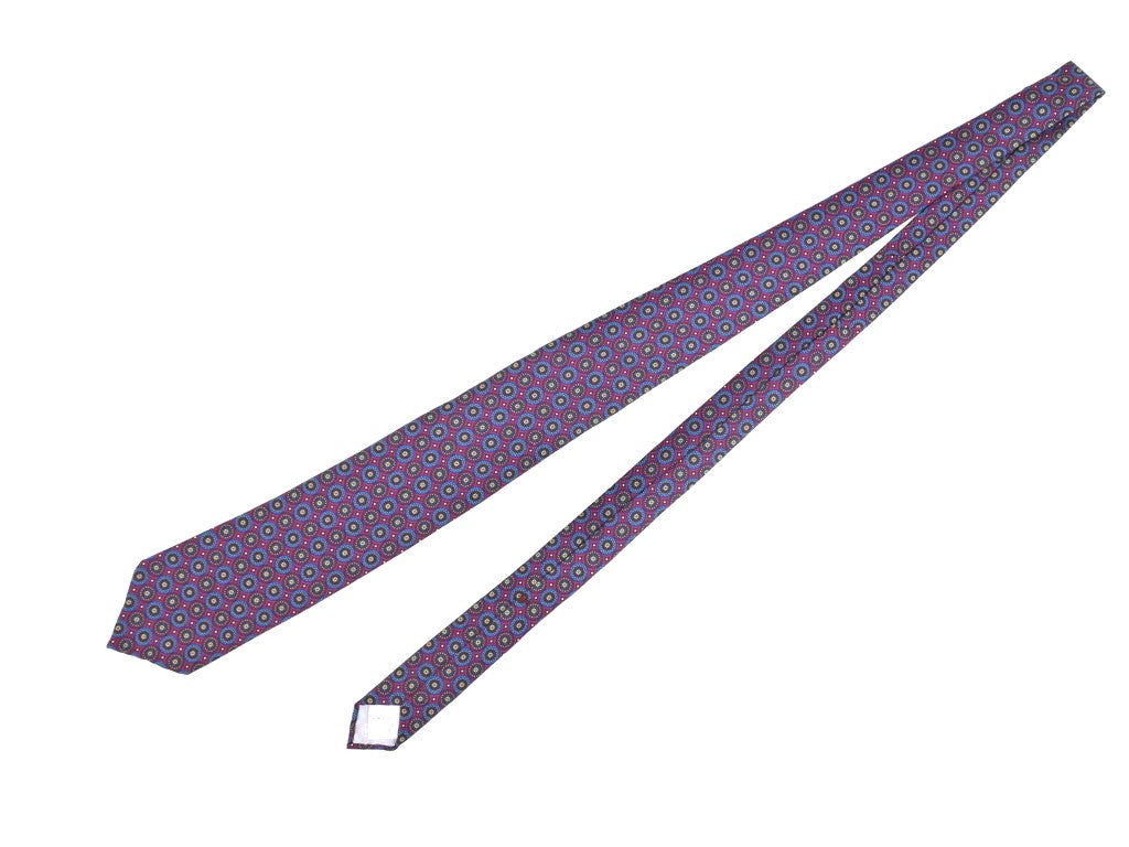 【新品】アーディーアンドシー AD&C 1956 小紋柄ネクタイ
 レッドパープルxブルー【PUP】【S/S/A/W】【状態ランクN】【メンズ】
【778891】 EPD