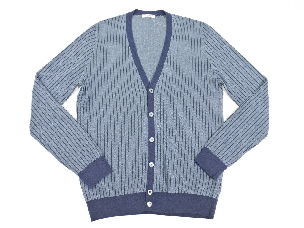 【中古】グランサッソ GRAN SASSO カーディガン
 ネイビーxダルサックス【サイズ50】【BLU】【S/S/A/W】【状態ランクB】【メンズ】
【769492】 EPD