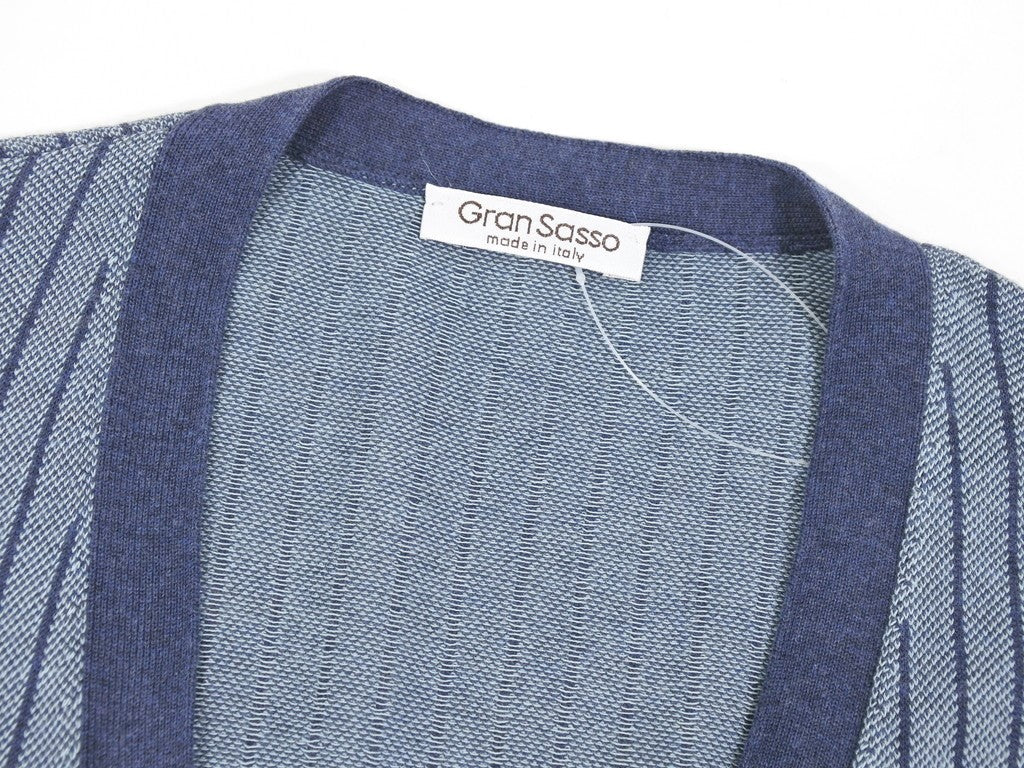 【中古】グランサッソ GRAN SASSO カーディガン
 ネイビーxダルサックス【サイズ50】【BLU】【S/S/A/W】【状態ランクB】【メンズ】
【769492】 EPD