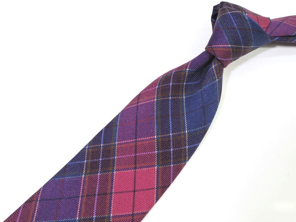 【中古】アトリエ エフアンドビー ATERIER F&B チェック柄ネクタイ
 パープル系xライトネイビー【PUP】【S/S/A/W】【状態ランクC】【メンズ】
【778880】 EPD