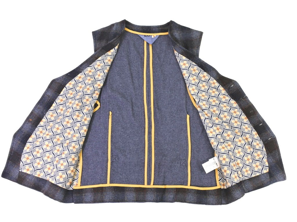 【新品】クーン KOON カジュアル系ジレ
 ネイビーxブラウン【サイズ50】【NVY】【A/W】【状態ランクN】【メンズ】
【778985】 EPD