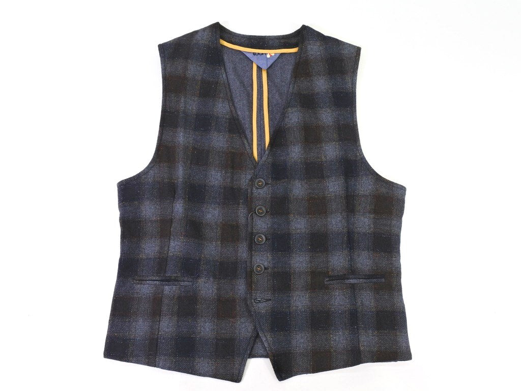 【新品】クーン KOON カジュアル系ジレ
 ネイビーxブラウン【サイズ50】【NVY】【A/W】【状態ランクN】【メンズ】
【778985】 EPD