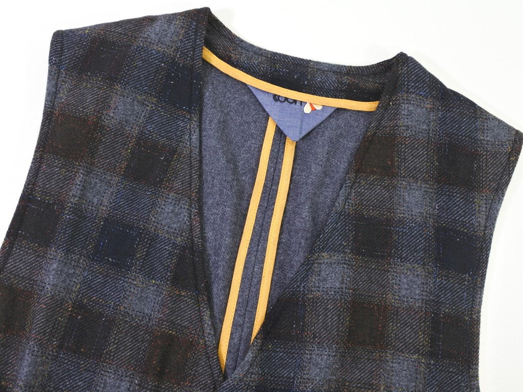 【新品】クーン KOON カジュアル系ジレ
 ネイビーxブラウン【サイズ50】【NVY】【A/W】【状態ランクN】【メンズ】
【778985】 EPD