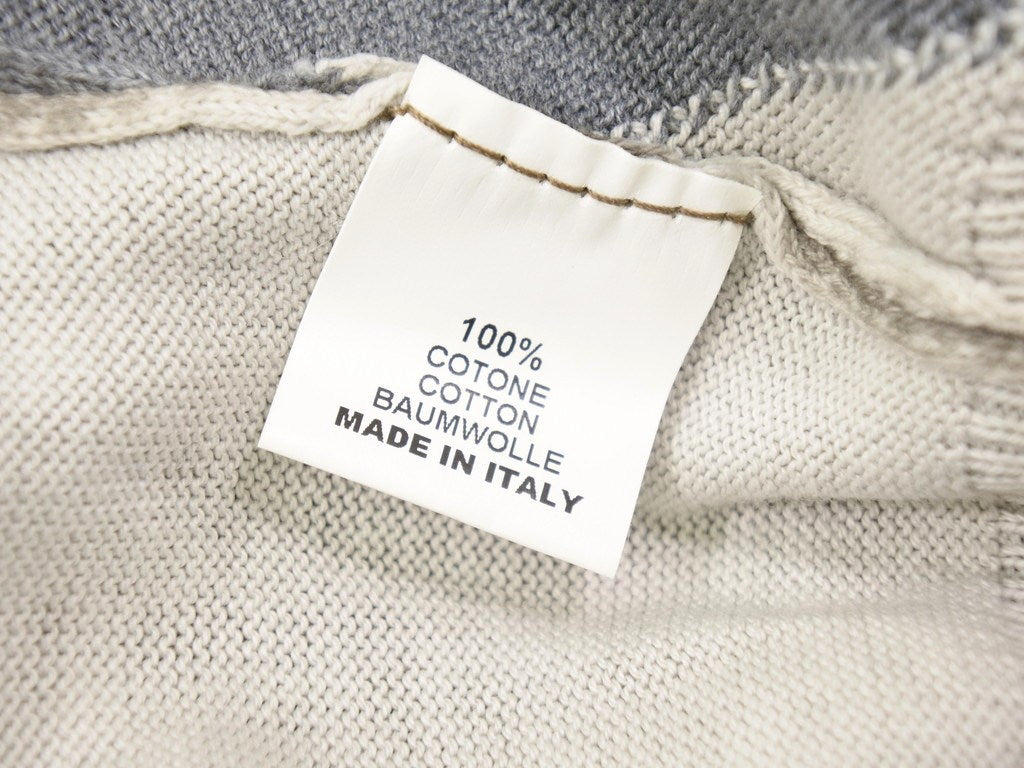 【中古】グランサッソ GRAN SASSO プルオーバーニット
 カーキブラウンxグレー系【サイズ48】【GRY】【S/S】【状態ランクB】【メンズ】
【769492】 EPD