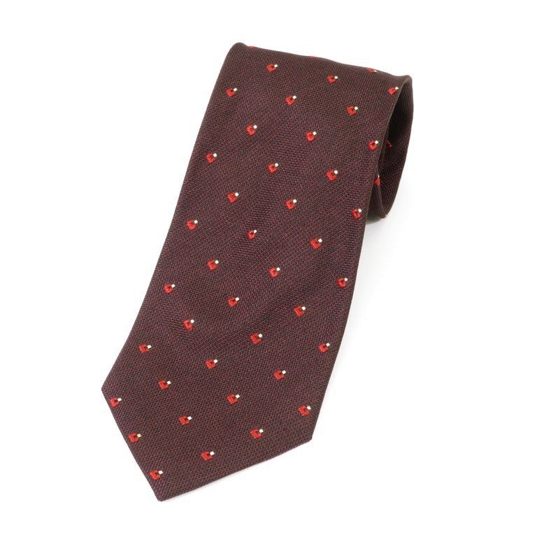 【中古】エルメネジルドゼニア Ermenegildo Zegna 小紋柄ネクタイ
 ボルドーxレッド【RED】【S/S/A/W】【状態ランクB】【メンズ】
【778879】 EPD