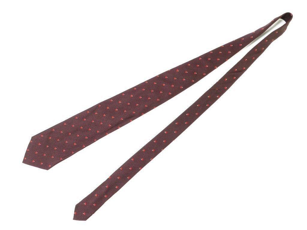 【中古】エルメネジルドゼニア Ermenegildo Zegna 小紋柄ネクタイ
 ボルドーxレッド【RED】【S/S/A/W】【状態ランクB】【メンズ】
【778879】 EPD